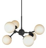 Halo Design Atom Chandelier Black/Opal Glass