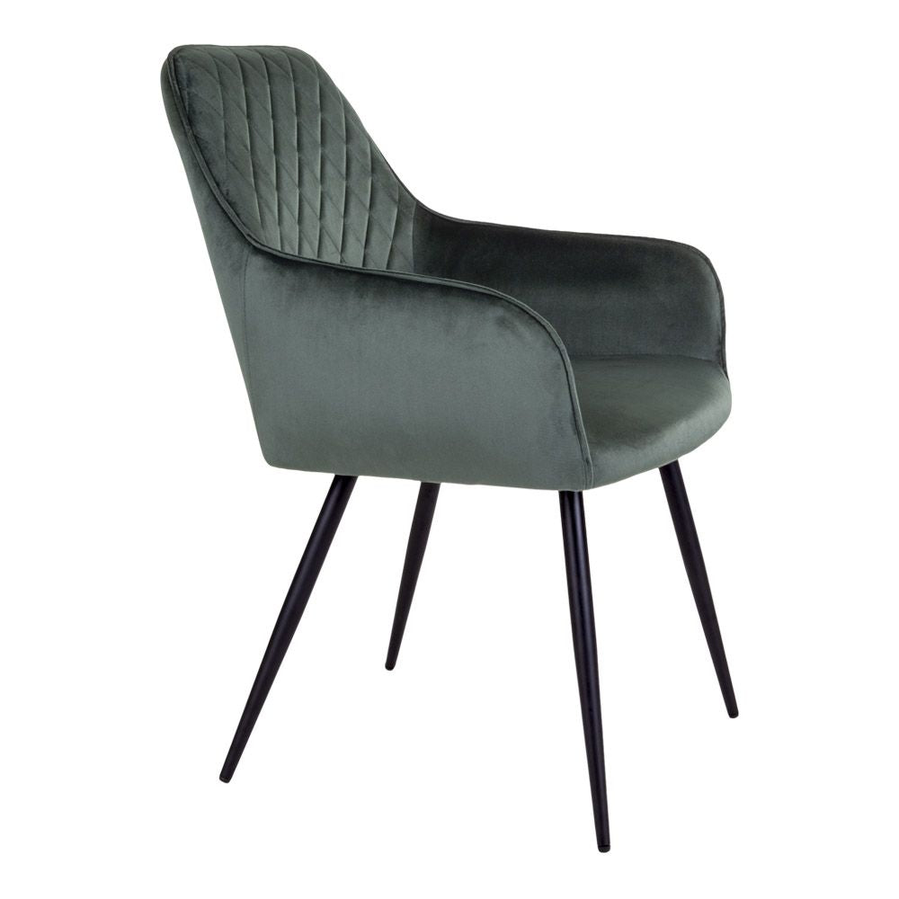 Harbo Dining Chair, Green Velvet