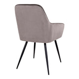 Harbo Dining Chair, Mushroom Velor