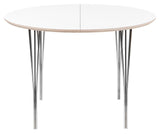 Symphony Dining Tabell 82 Vit laminerad / krom, Ø105