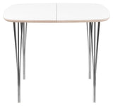 Symphony Dining Tabell 86 White Laminated / Chrome, 90x90