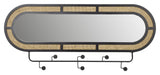 homii aida spegel med krokar, 120x55, svart/natur