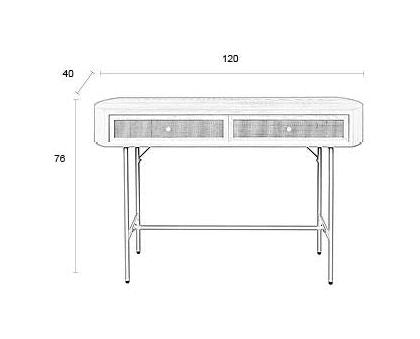 Amaya Console Table With Drawers, MDF, Susge, Beige