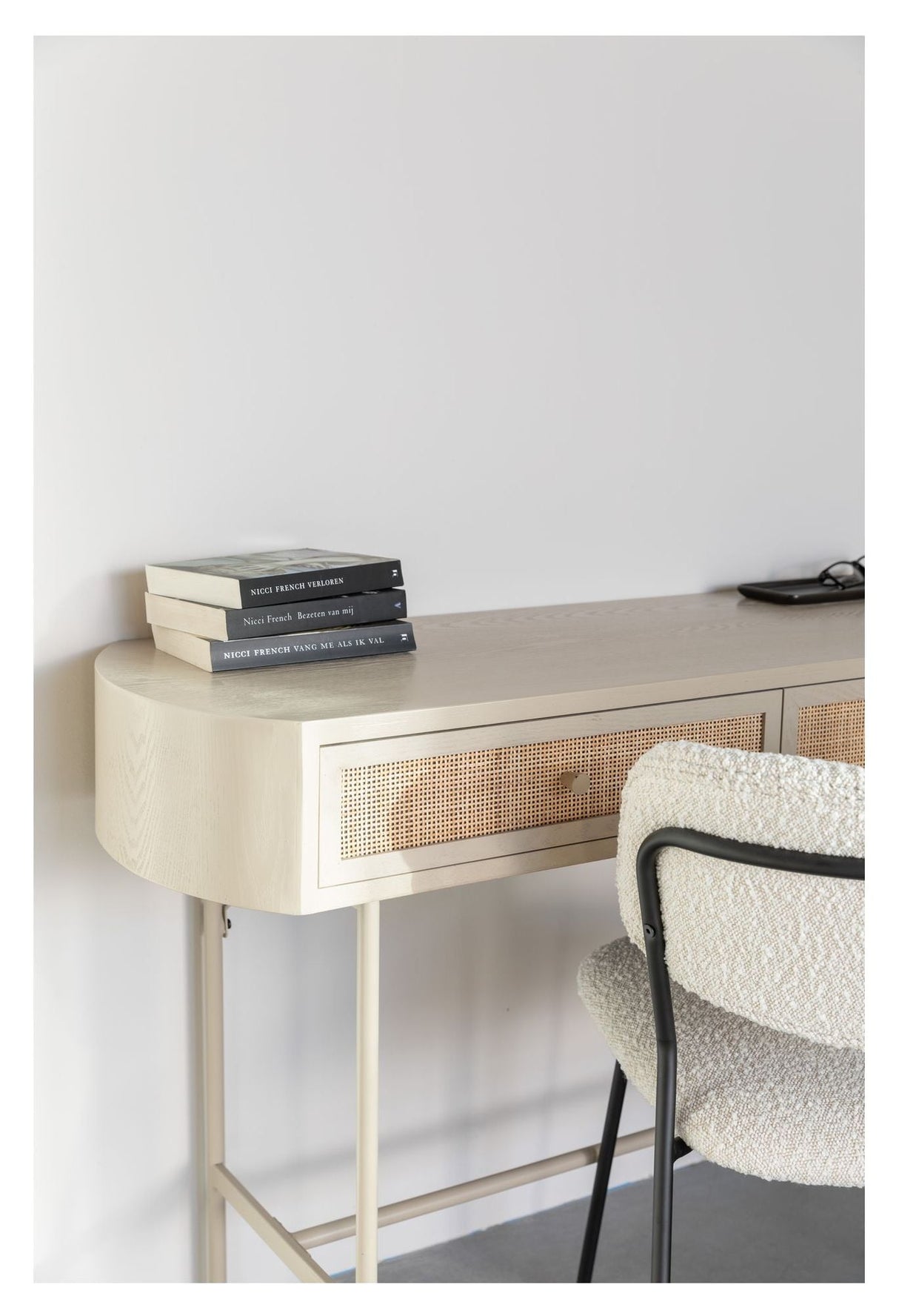 Amaya Console Table With Drawers, MDF, Susge, Beige