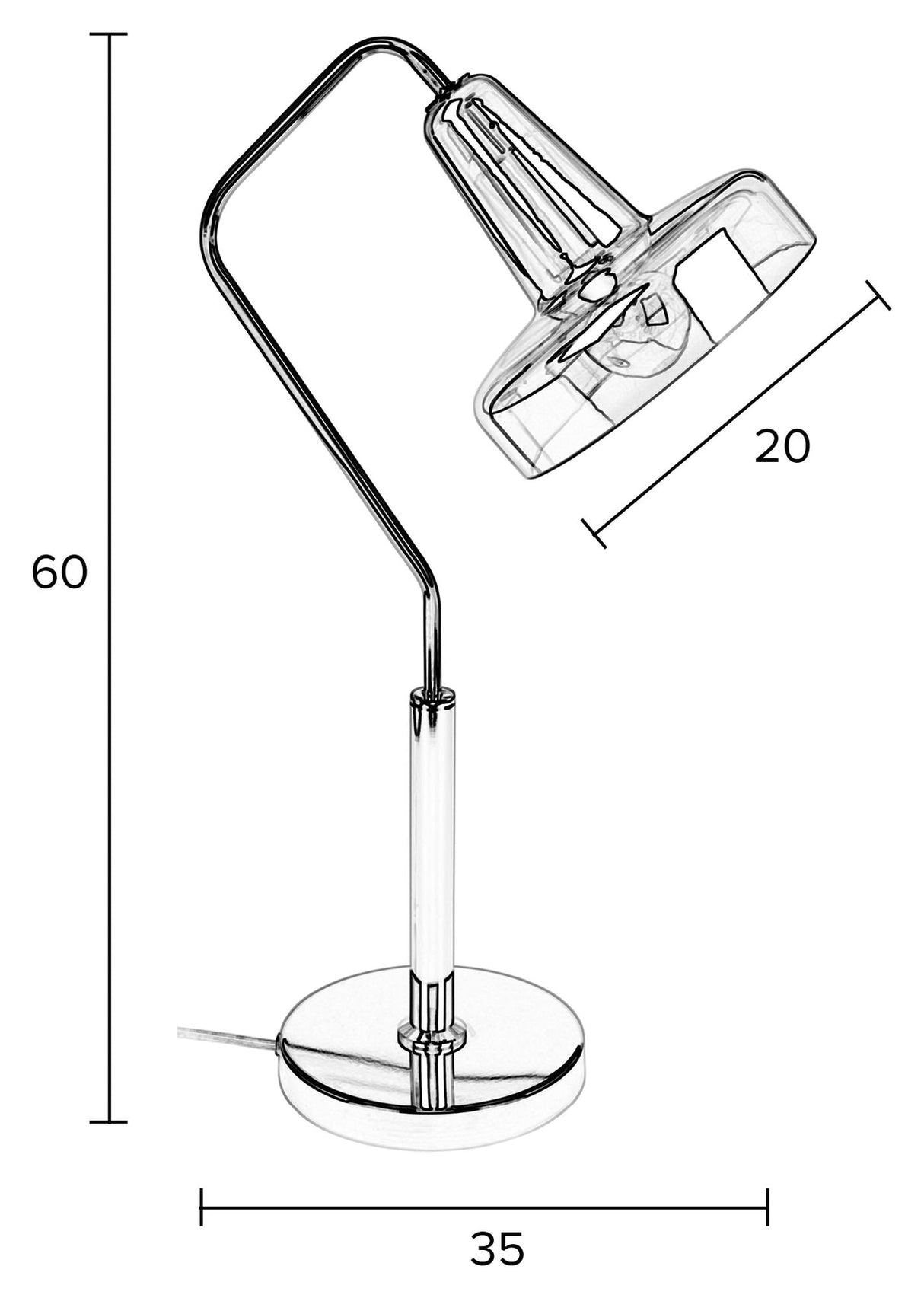 Nixon bordslampa med grön glasskugga