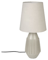 Aysa bordslampa, beige alu/tyg