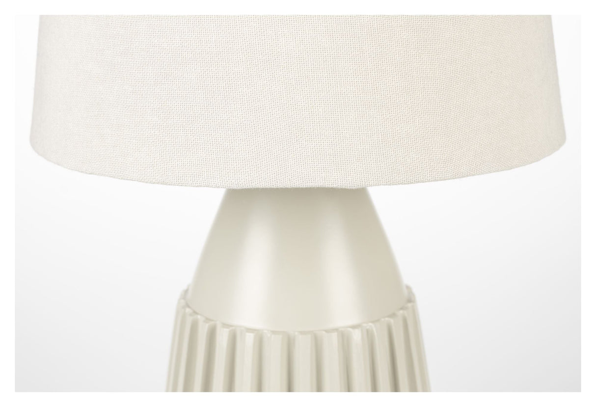 Aysa bordslampa, beige alu/tyg