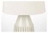 Aysa bordslampa, beige alu/tyg