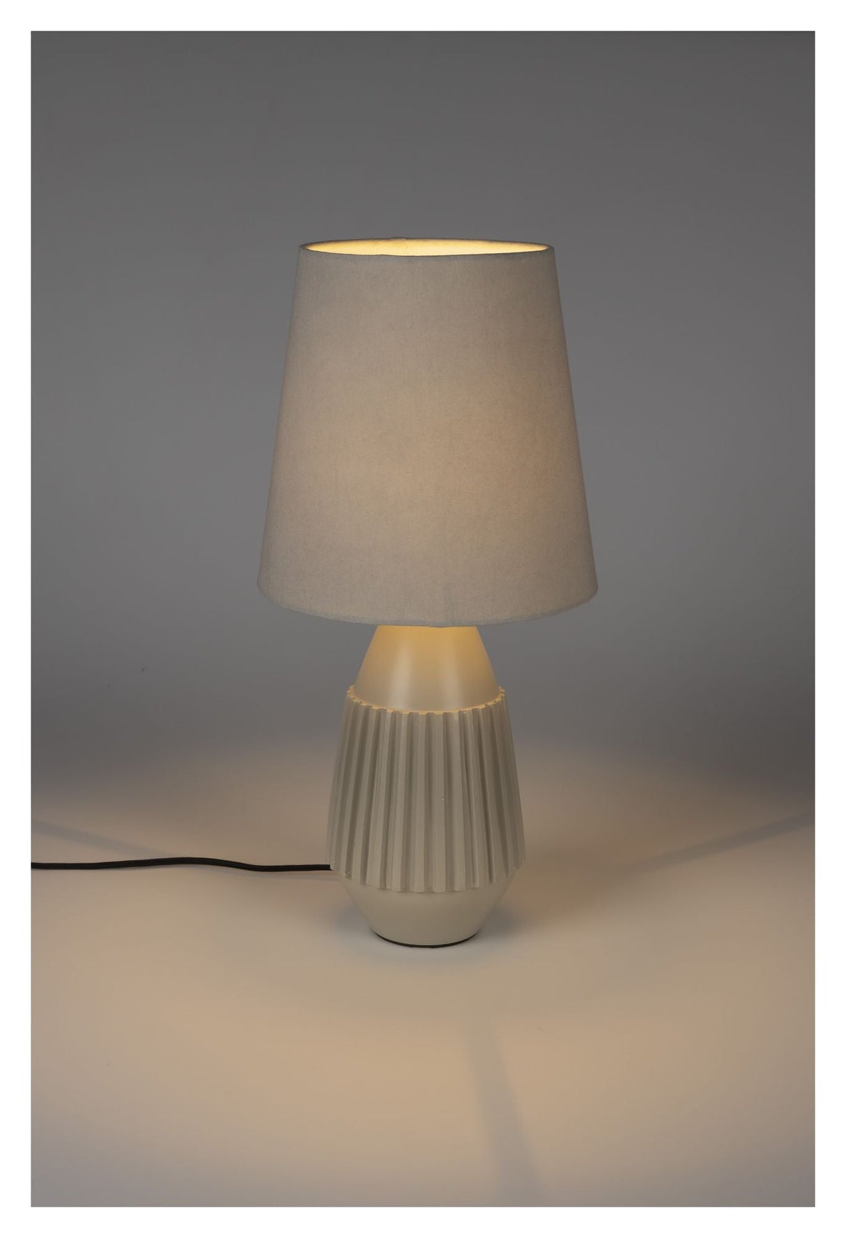 Aysa bordslampa, beige alu/tyg