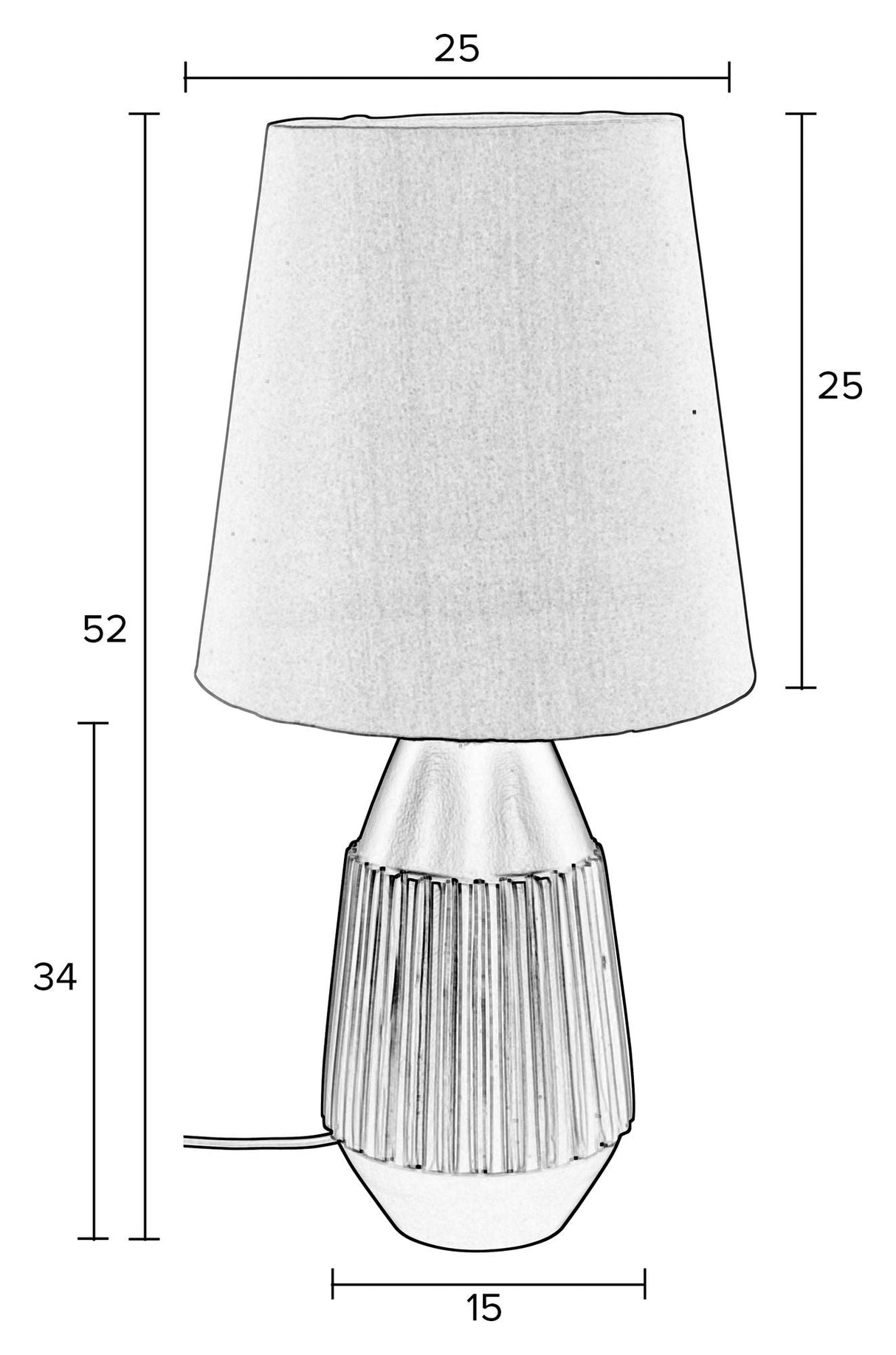 Aysa bordslampa, svart alu/tyg