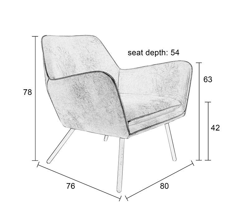 homii bon lounge stol, brun läderett