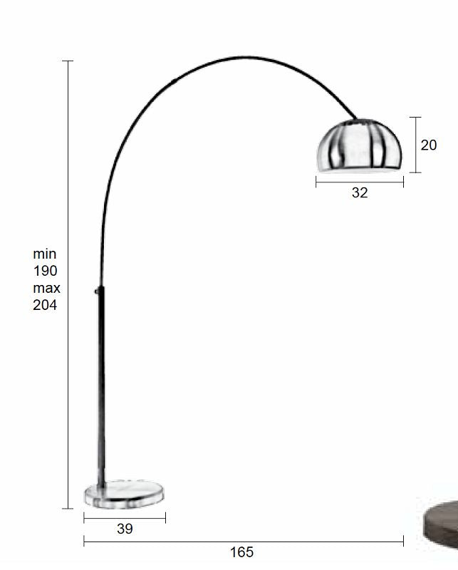 Triumph golvlampa - borstad metall