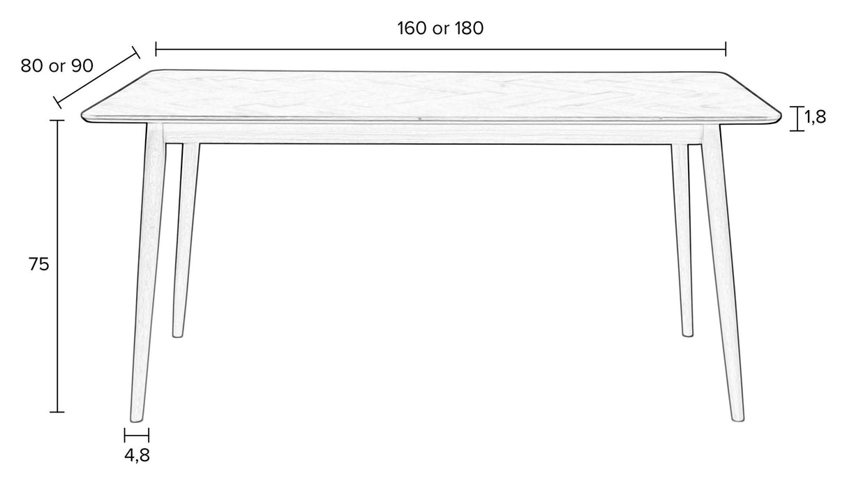 homii fabio matbord 160x80, svart