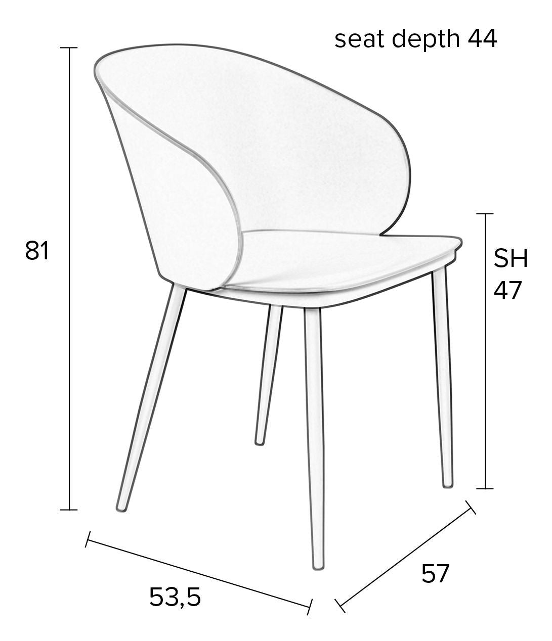 homii gigi matstol, svart