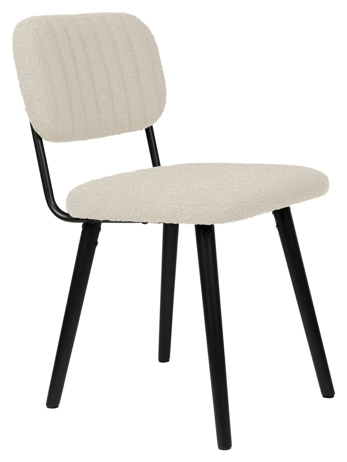 Jake Dining Chair, Offwhite Bouclé