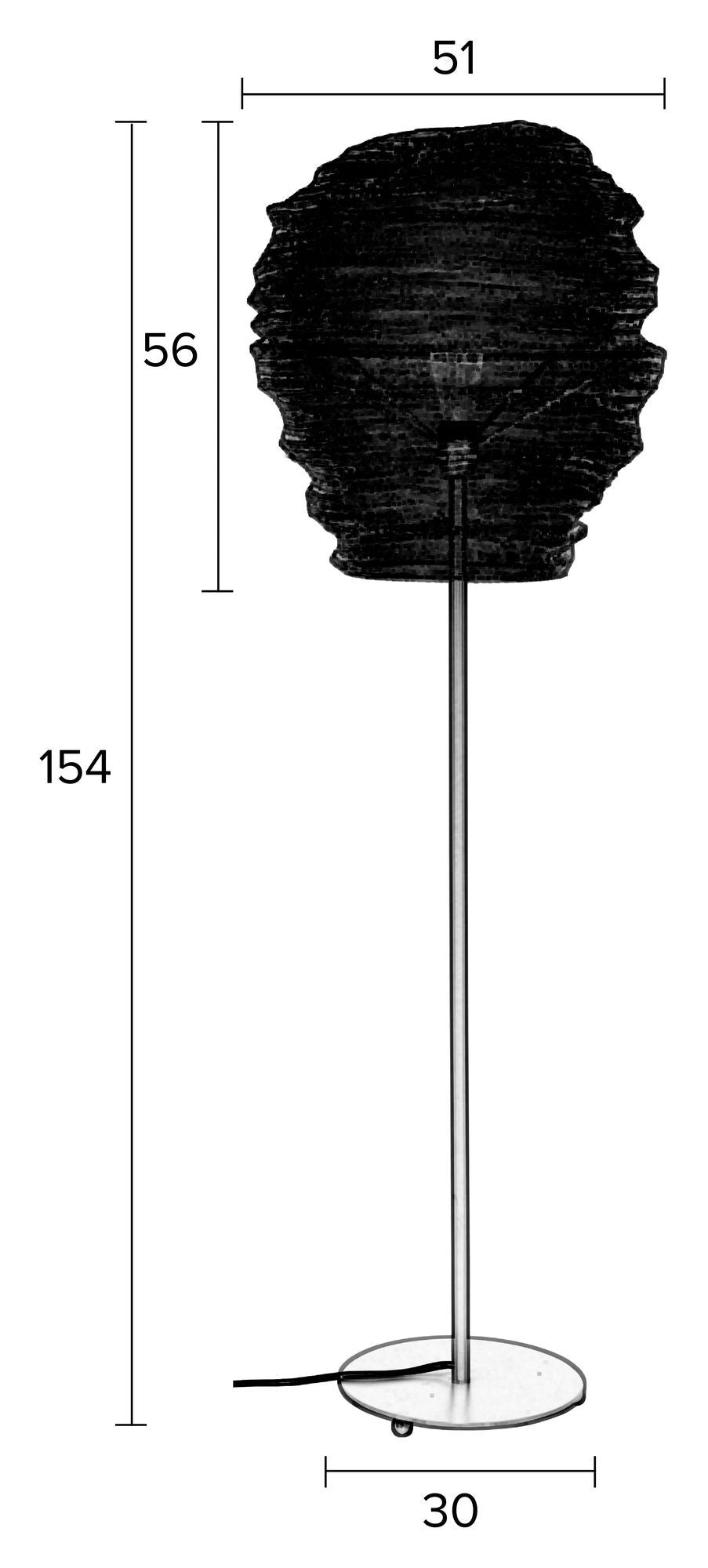 homii lena golvlampa, svart