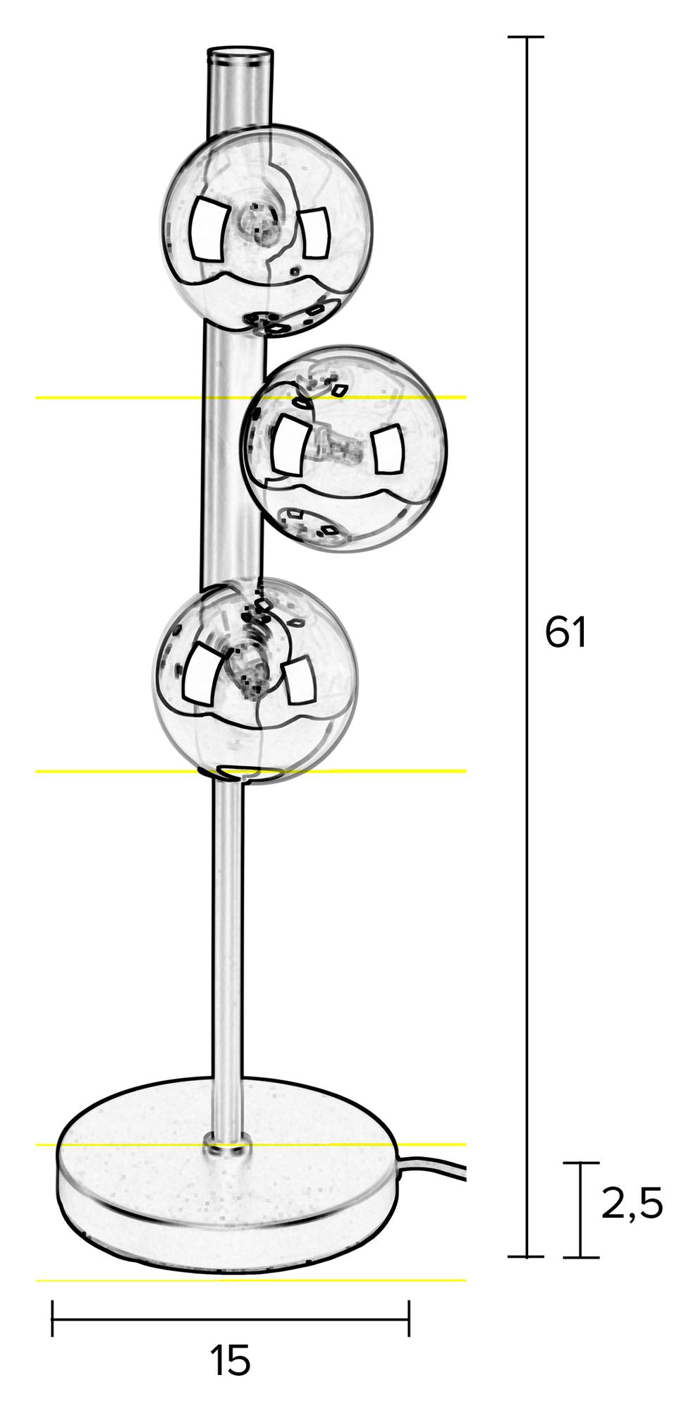 Clinton bordslampa, rökt