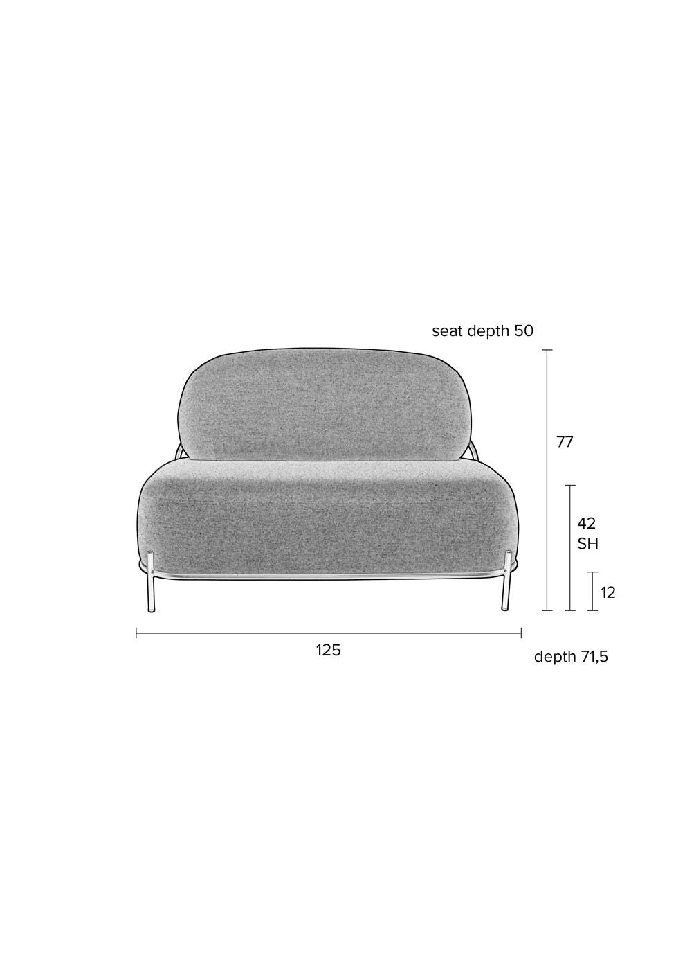 Milan 2 -sits soffa - gul