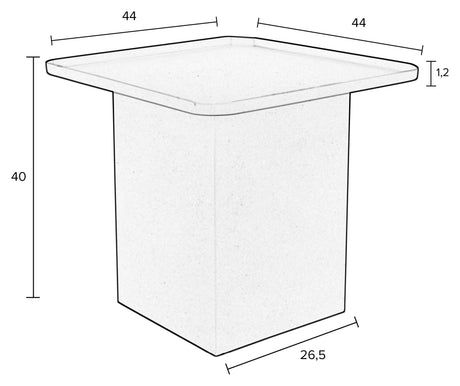 Homii Sverre Side Tabell 44x44, Rose