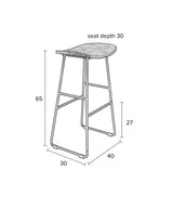 Zanzibar Bar Barstol - Natur, SH: 62CM