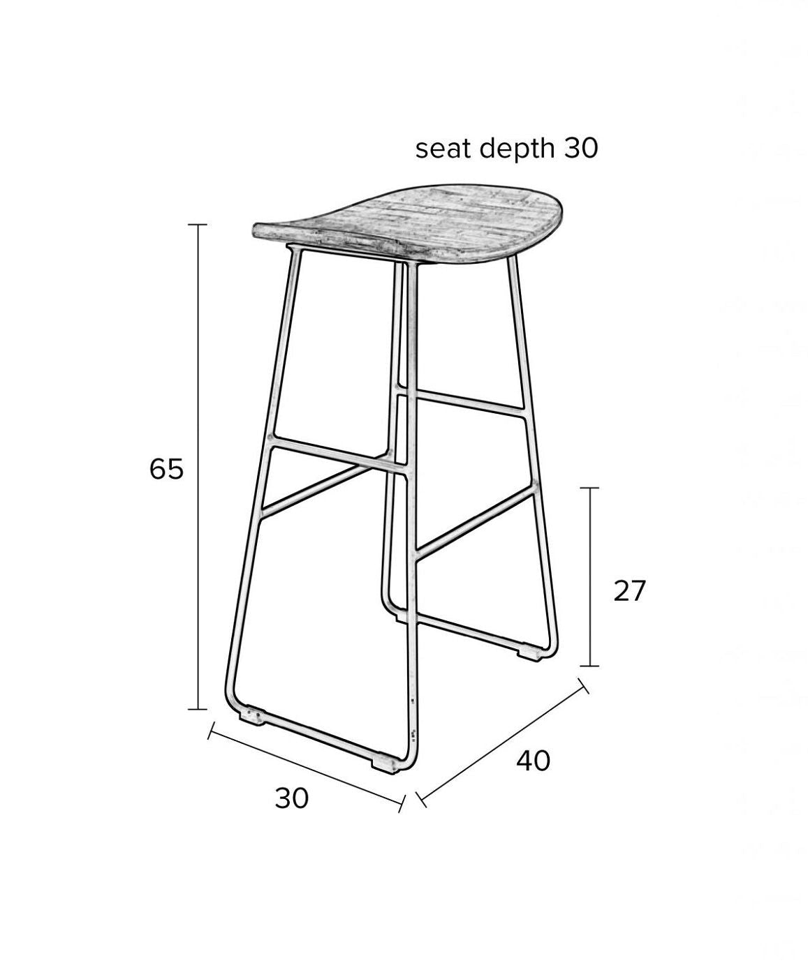 Zanzibar Bar Barstol - Svart, SH: 62 cm