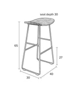 Zanzibar Bar Barstol - Svart, SH: 62 cm