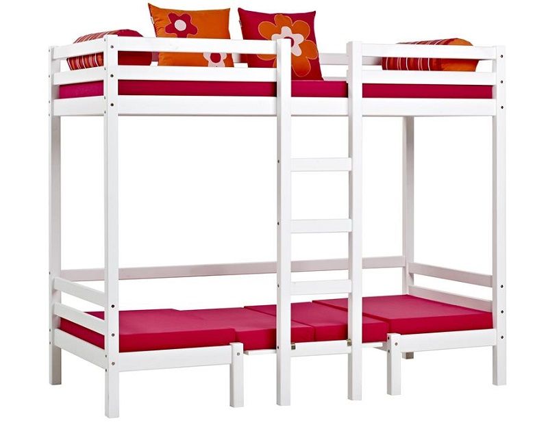 Hoppekids 4 -delad madrass 90x200 - rosa