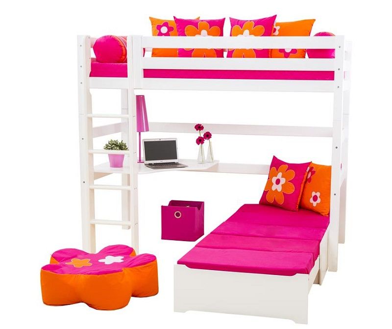 Hoppekids 5 -delad madrass 80x200 - rosa