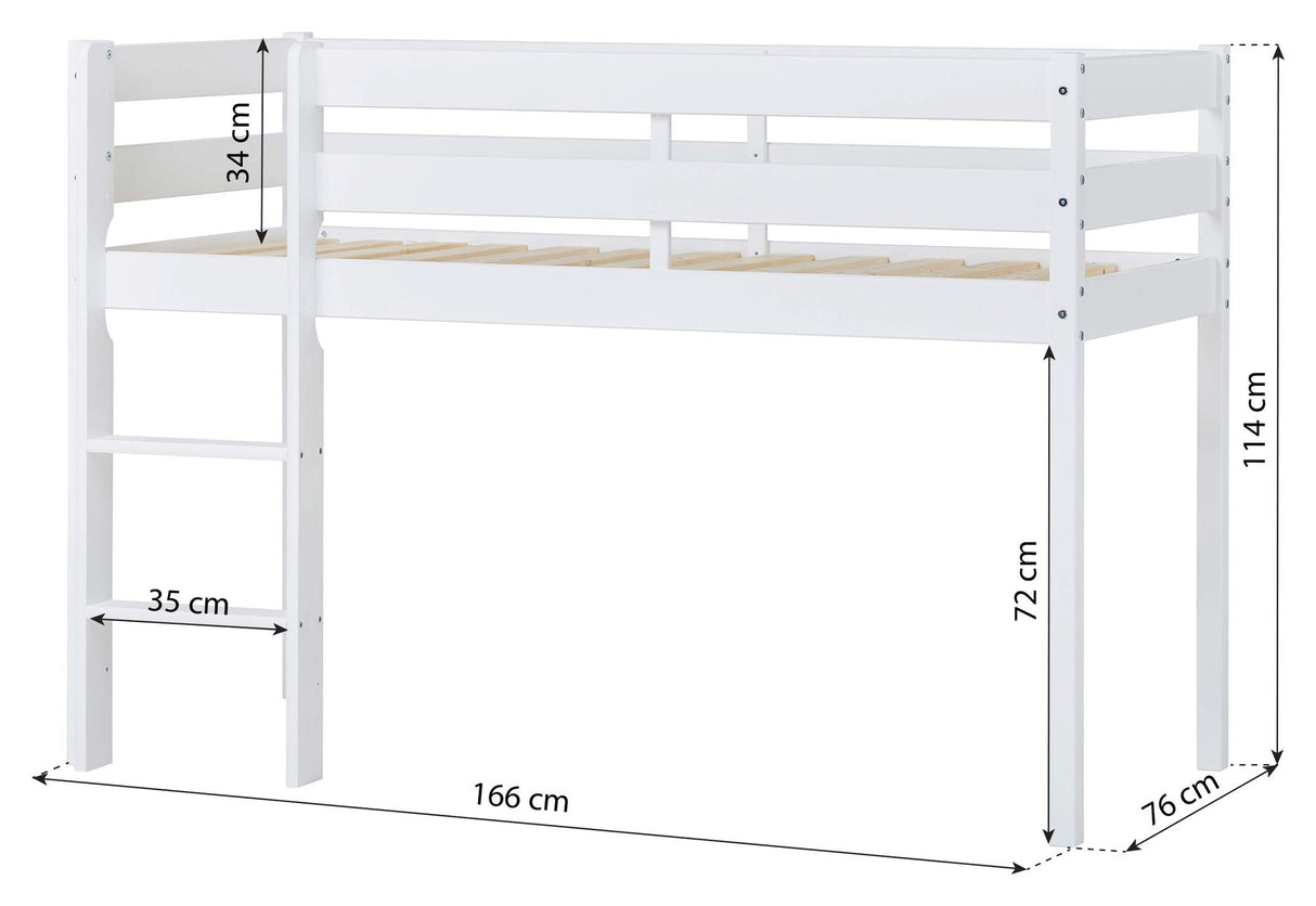 Eco Comfort Mid-High Bed Inkl. Slamat bas 70x160 cm, vit