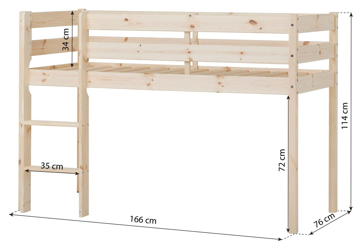 Eco Comfort Semi-High Bed Inkl. Slamat bas 70x160 cm, naturen