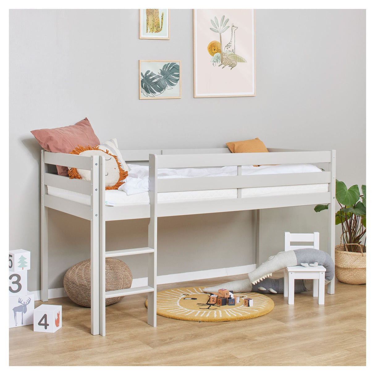 Eco Comfort Mid-High Bed Inkl. Slamat bas 90x200 cm, duva grå