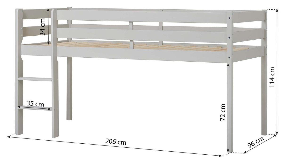 Eco Comfort Mid-High Bed Inkl. Slamat bas 90x200 cm, duva grå