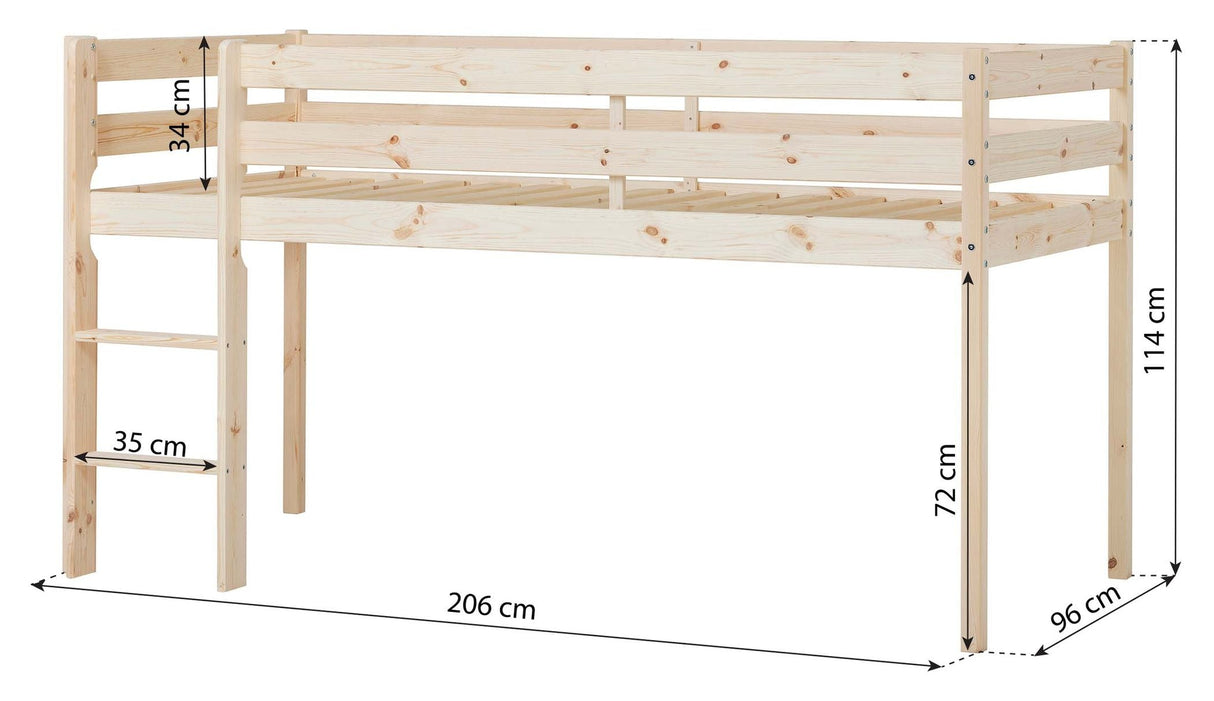 Eco Comfort Semi-High Bed Inkl. Slamat bas 90x200 cm, naturen