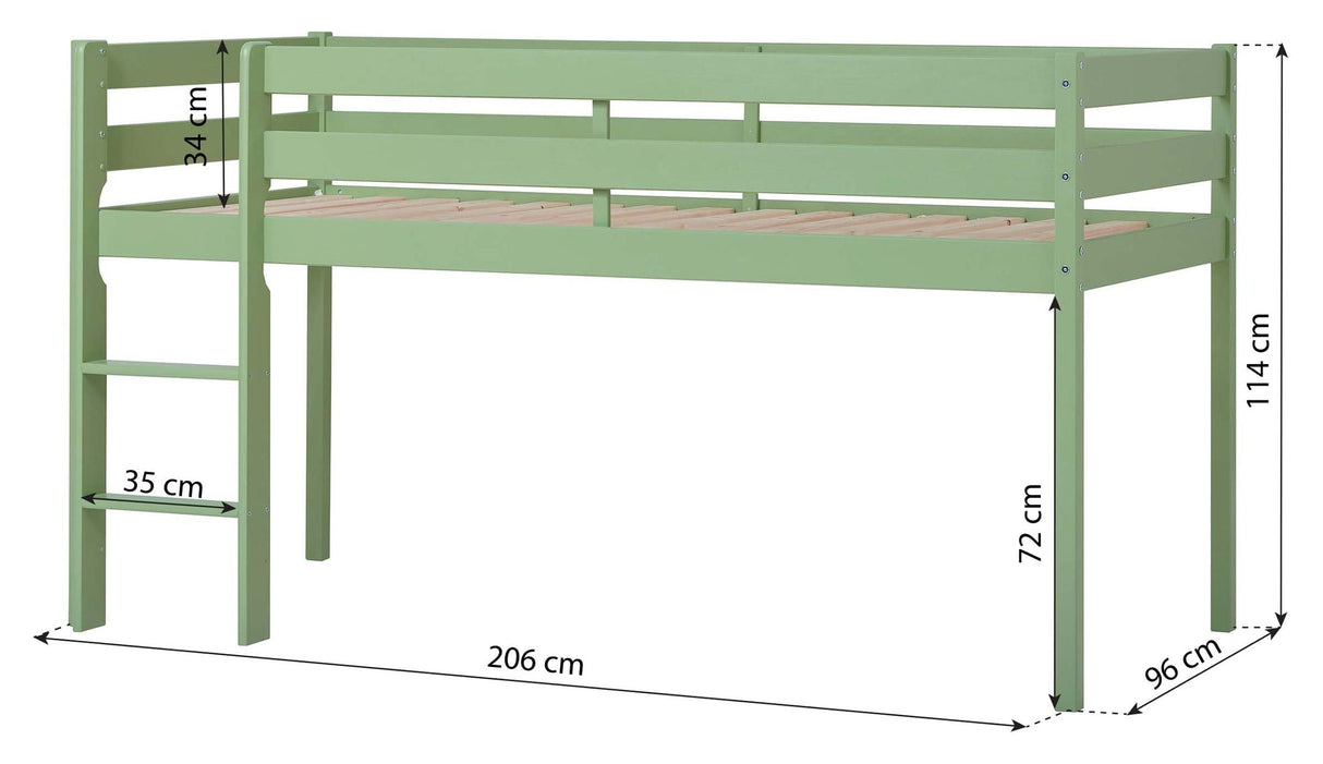 Eco Comfort Mid-High Bed Inkl. Slamat bas 90x200 cm, blekgrön