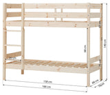 Eco komfort våningssäng inkl. Slamat bas 70x160 cm, naturen