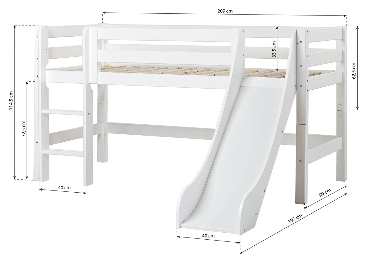 Eco Luxury Half High Bed n. berg- och dalbana 90x200