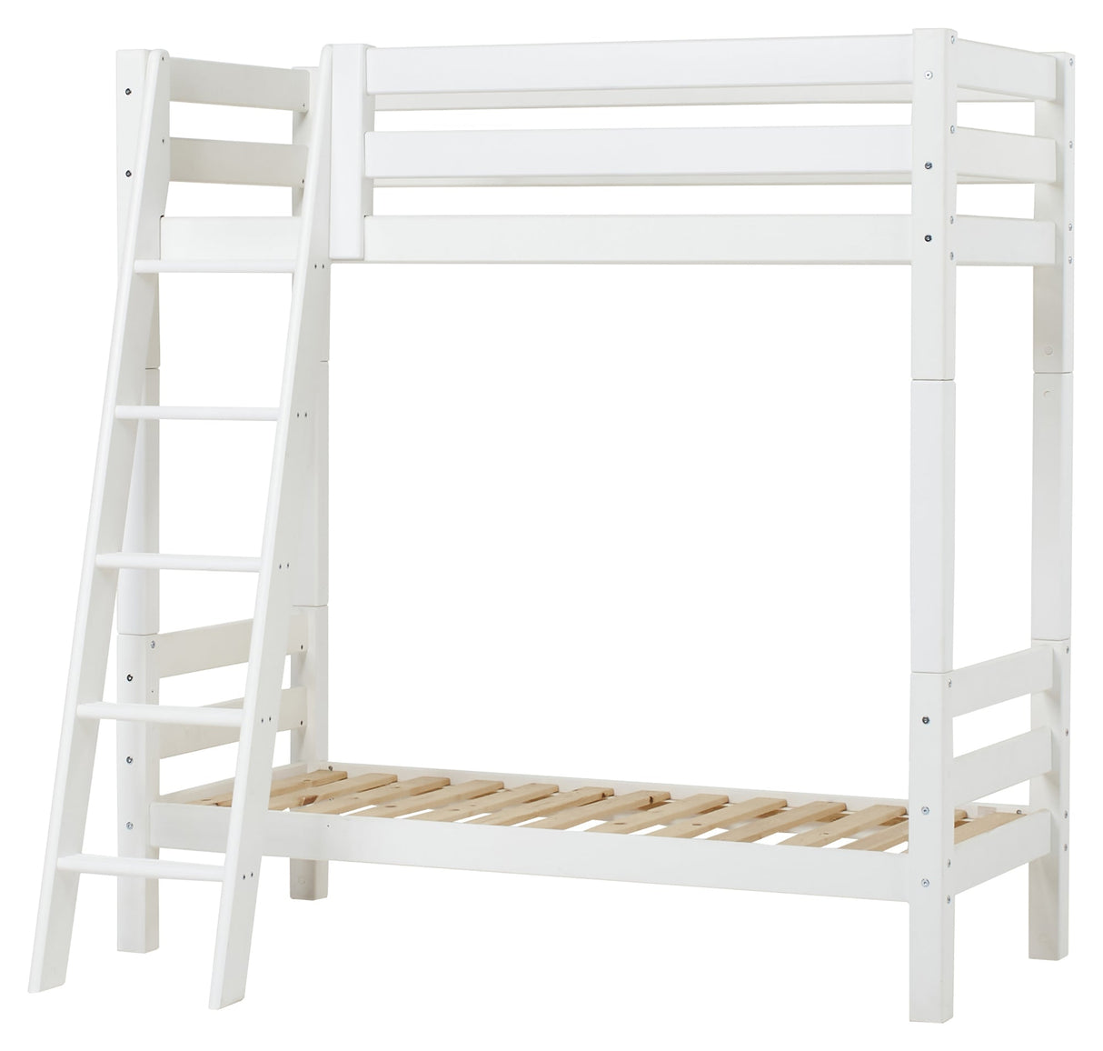 Hoppekids Eco Luxury Bunk Bed med sluttande stege 70x160 - vit