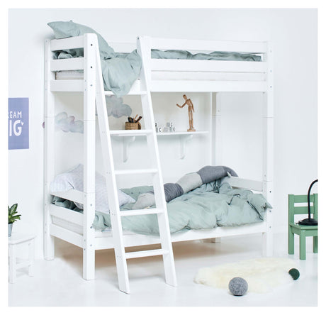 Hoppekids Eco Luxury Bunk Bed med sluttande stege 70x160 - vit