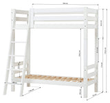 Hoppekids Eco Luxury Bunk Bed med sluttande stege 70x160 - vit