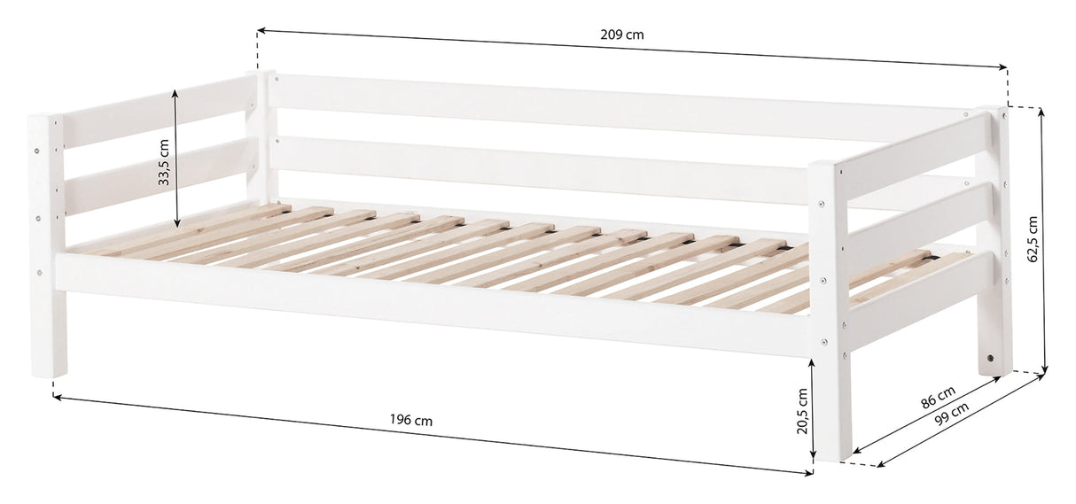 Eco Luxury Soffa Bed n. ryggstöd 90x200, vit