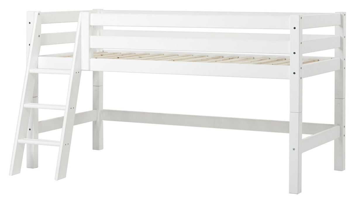 Hoppekids Eco Luxury Half High Bed 90x200 - White/Beige