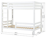 Eco Luxury Bunk Bed with Two Bed Horses 120x200, White