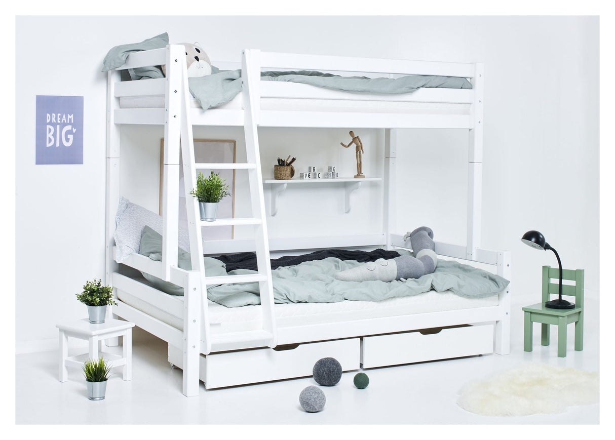 Hoppekids Eco Luxury Bunk Bed 90/120x200 - White