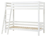 Eco Luxury Bunk Bed with Ladder 90x200, White