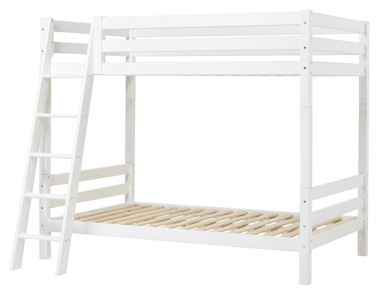 Hoppekids Eco Luxury Bunk Bed med sluttande stege 120x200 - vit