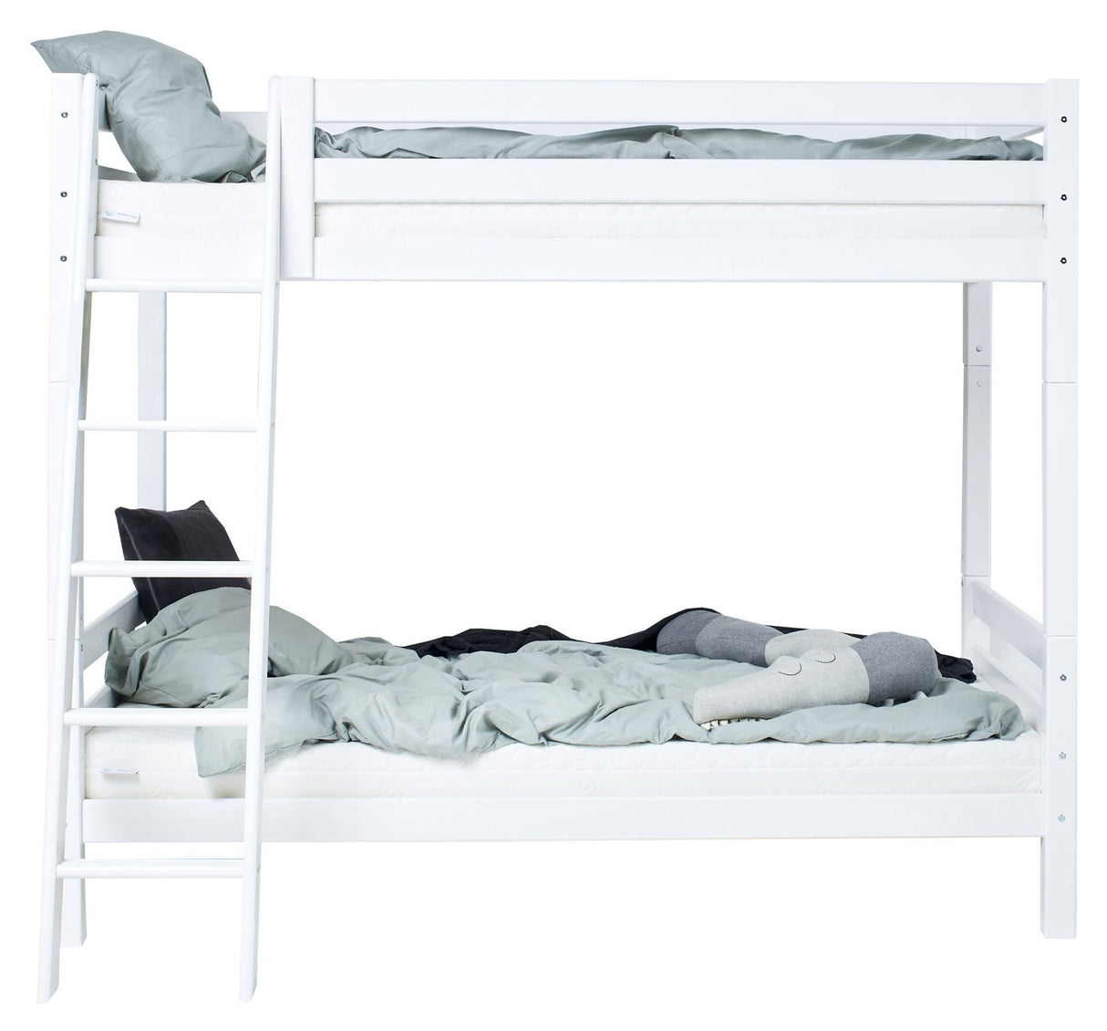 Hoppekids Eco Luxury Bunk Bed med sluttande stege 120x200 - vit