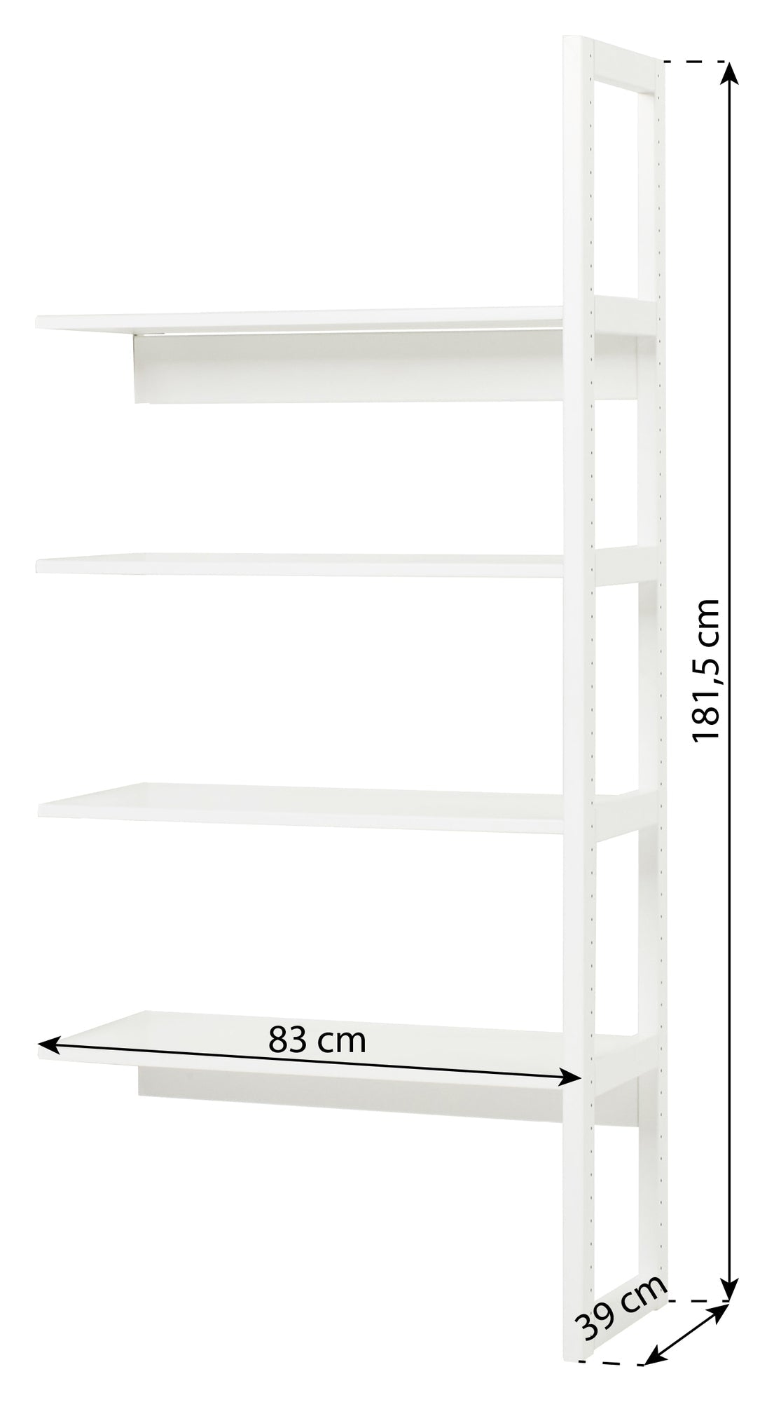 Hoppekids våningar hyllan - 1/2 avsnitt w. 4 hyllor - 80 cm