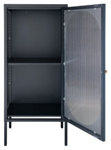 Adelaide vitrinskab svart w. Ribbed Glass Door, 35x50x110