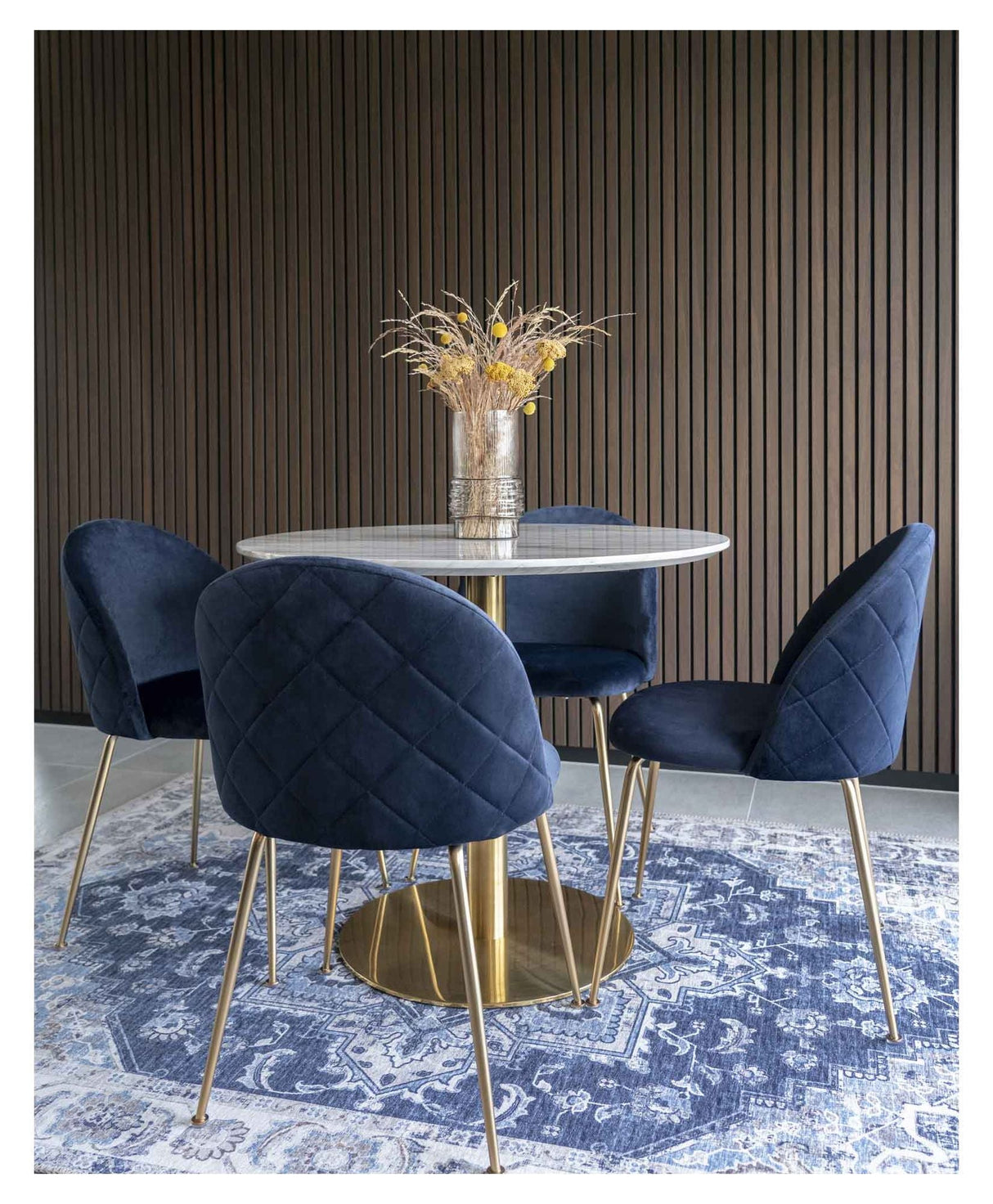 Geneve Dining Chair, Blue Velvet