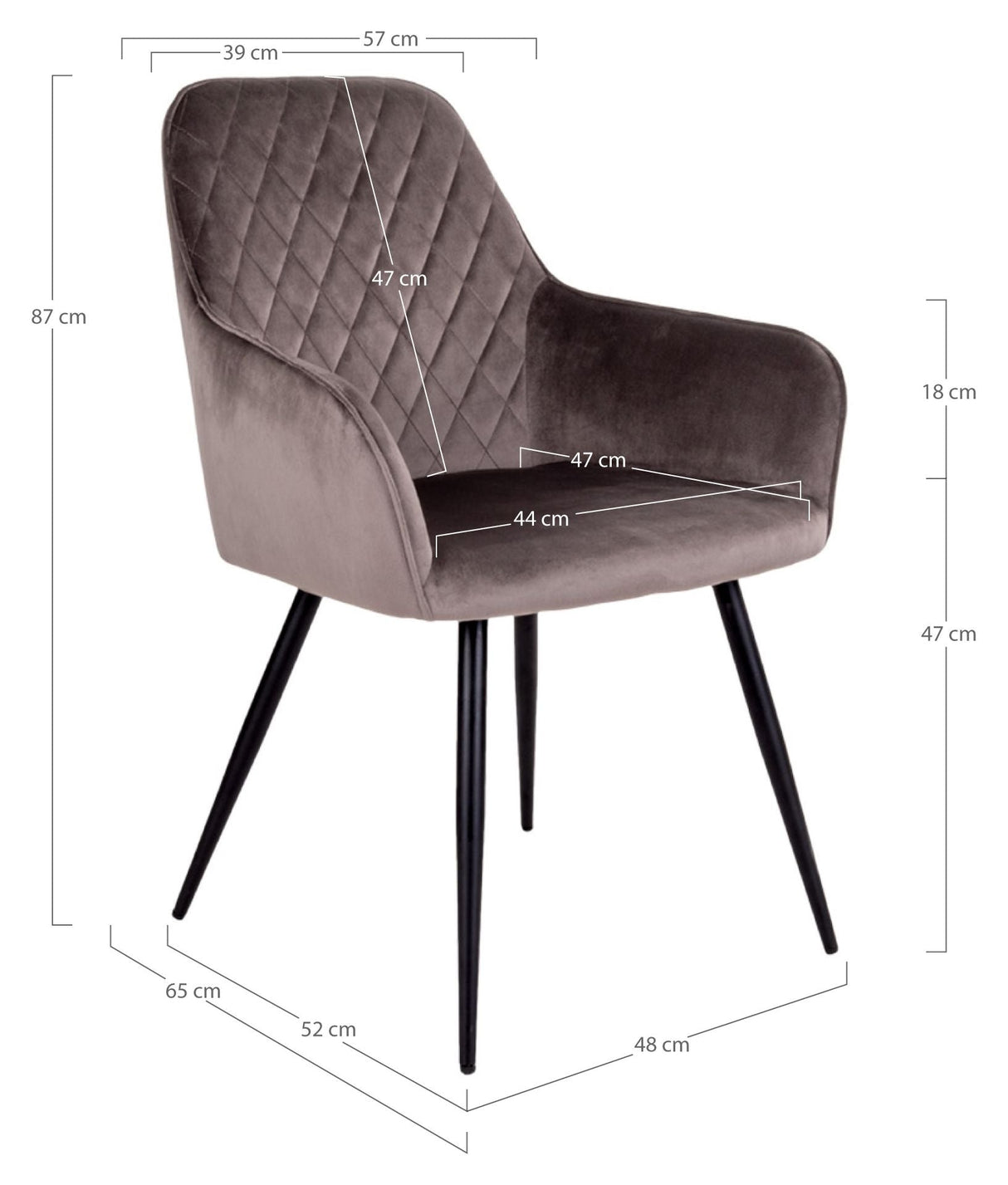 Harbo Dining Chair, Mushroom Velor